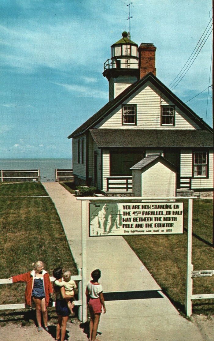 45th Parallel Marker - Vintage Postcard (newer photo)